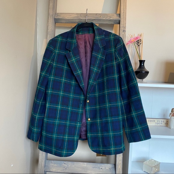 Vintage Jackets & Blazers - Vintage Oversized Plaid Blazer 💚